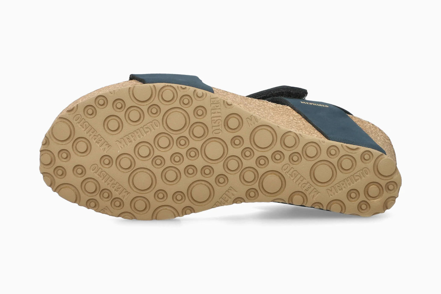 MEPHISTO: SANDALO DONNA IN VERA PELLE CON STRATCH LEONORE COLORE BLU NAVY