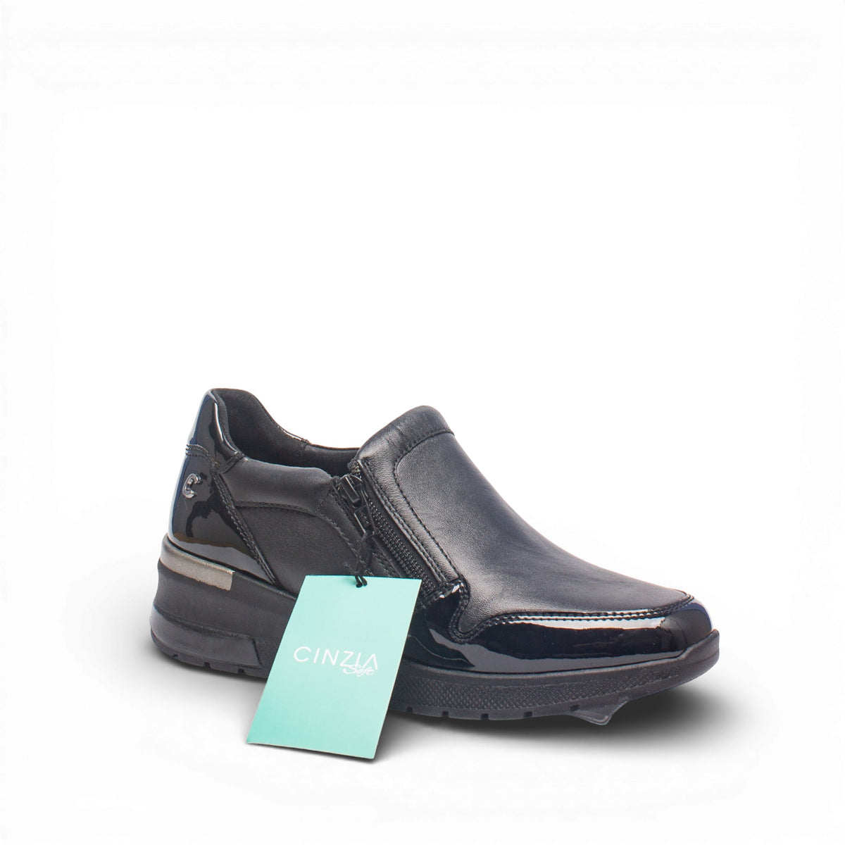 Cinzia Soft – Sneaker Slip-On Donna Nera con Plantare Estraibile | Modello IV2611 001