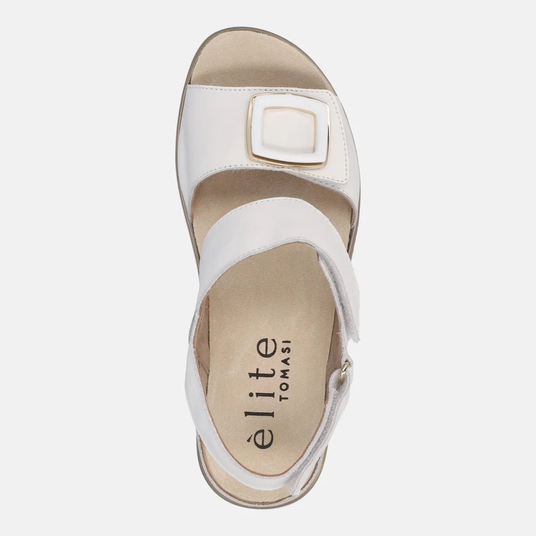 TOMASI: SANDALO IN PELLE DA DONNA CON PLANTARE ESTRAIBILE MODELLO TECLA SILK BIANCO