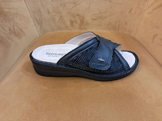 ECOSANIT: CIABATTA DONNA ORTOPEDICA IN PELLE TEA NAPPA COLORE NERO