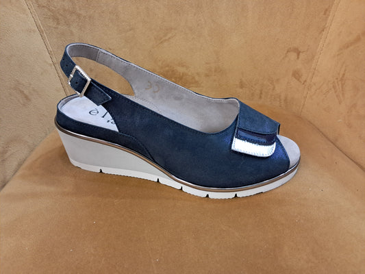 TOMASI: SANDALO DONNA COMFORT IN PELLE POMEZIA CHANEL COLORE BLU