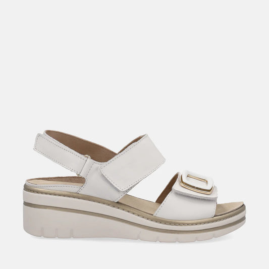 TOMASI: SANDALO IN PELLE DA DONNA CON PLANTARE ESTRAIBILE MODELLO TECLA SILK BIANCO