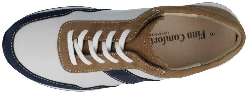 FINN COMFORT: SCARPE DA UOMO IN VERA PELLE FATTO A MANO ATLANTIC HIELO ALMOND