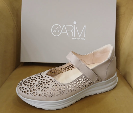 CARIM: SCARPA DA DONNA IN VERA PELLE ART. LNF5062UP VITELLO TORTORA FONDO PANNA