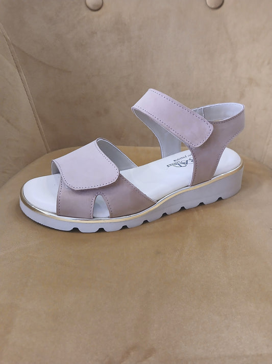 MARAL: SANDALO DONNA IN VERA PELLE (NAPPA) SUOLA IN LATTICE COLOR SABBIA