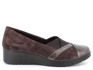 Enval Soft 2266622 – Mocassino slip-on donna marrone in pelle nappa con plantare estraibile Memory Foam