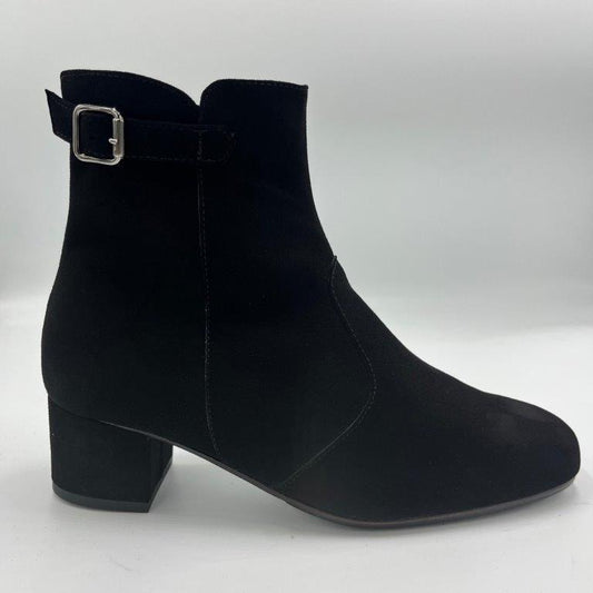 Carim CA5448CGN – Stivaletto Donna in Pelle Camoscio Nero, Plantare Estraibile, Dispositivo Medico Detraibile