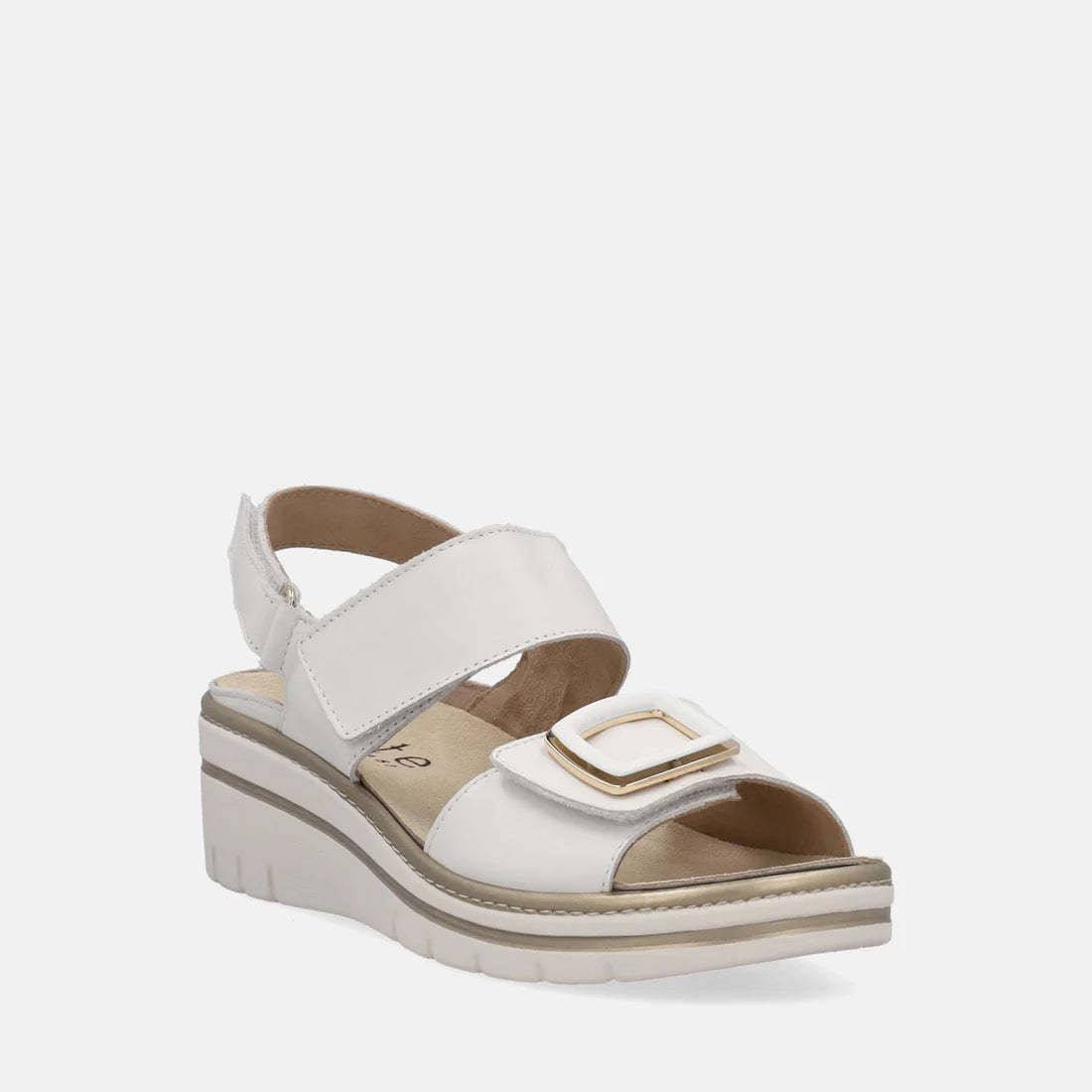 TOMASI: SANDALO IN PELLE DA DONNA CON PLANTARE ESTRAIBILE MODELLO TECLA SILK BIANCO