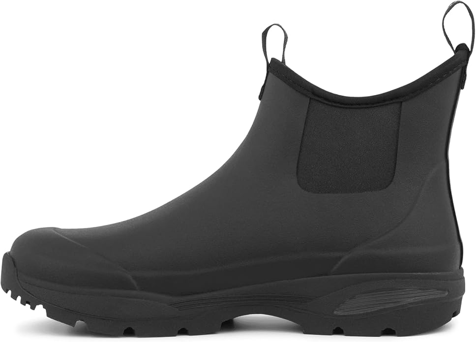 Green Comfort Rain Boot Plain nero – Stivaletto da Pioggia Uomo in Gomma Naturale, 100% Impermeabile, Pianta Larga H