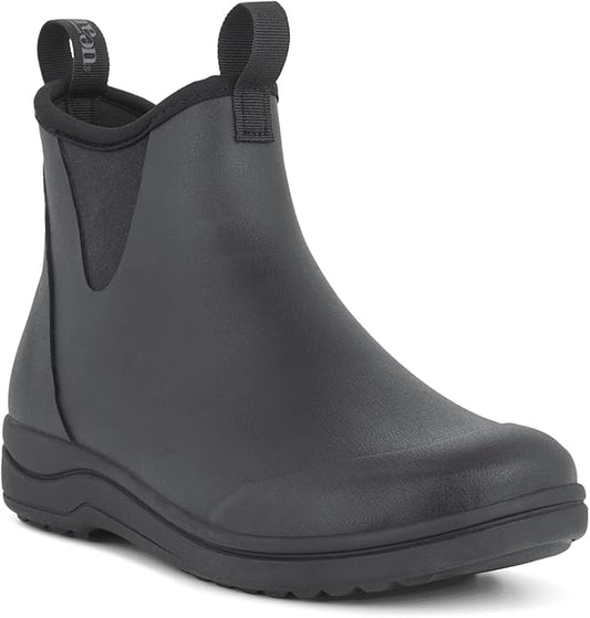Green Comfort: Rain Rubberboot Plain In Gomma Naturale Nero