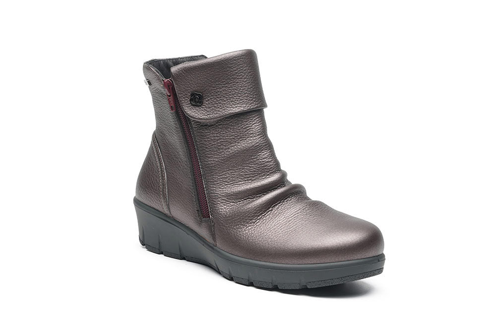 G COMFORT: STIVALETTO IN MORBIDA NAPPA IDROREPELLENTE PIANTA LARGA, PLANTARE ESTRAIBILE( ART. 798-5Z)