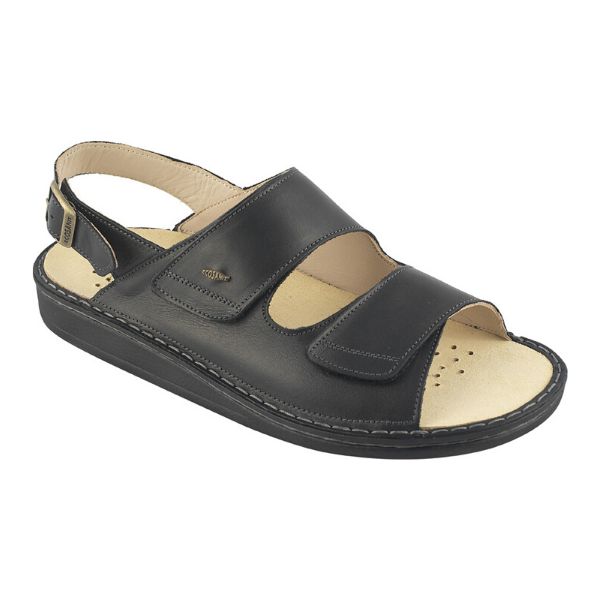 ECOSANIT: SANDALO UOMO IN VERA PELLE APOLLO BERING COLORE NERO