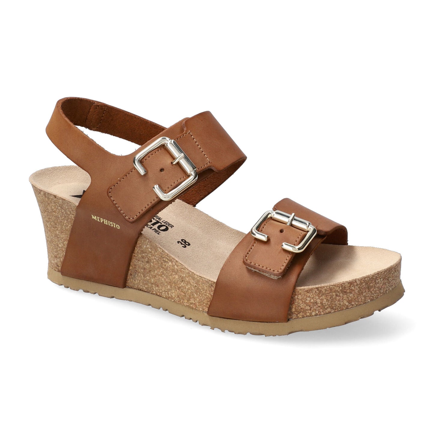 MEPHISTO: SANDALO DONNA IN VERA PELLE CON STRATCH LISSANDRA COLORE CUOIO