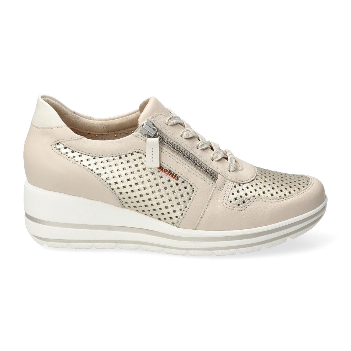 Mobils by Mephisto Abby Perf – Scarpa Donna in Pelle Traforata colore Beige, SOFT-AIR, Calzata Larga