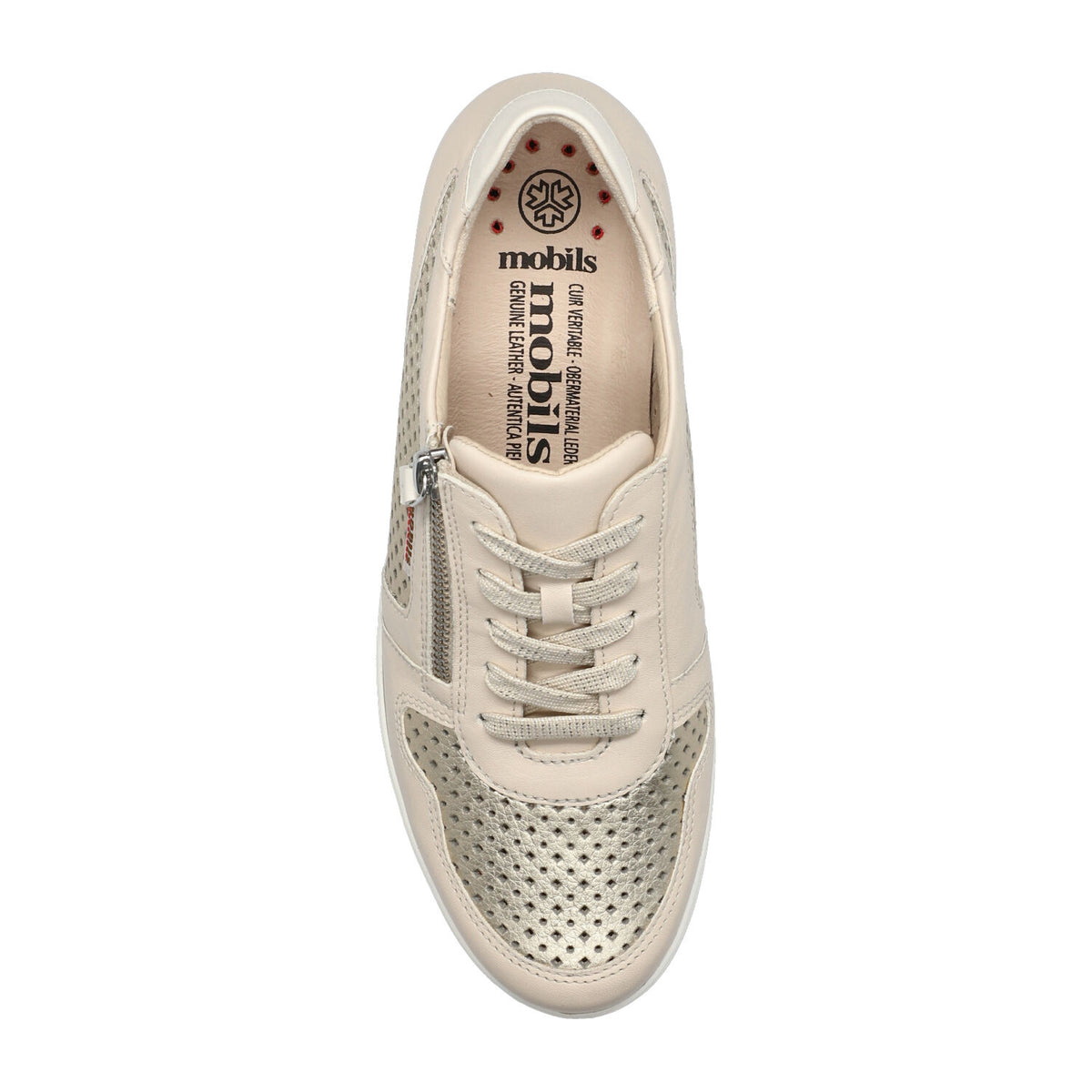 Mobils by Mephisto Abby Perf – Scarpa Donna in Pelle Traforata colore Beige, SOFT-AIR, Calzata Larga