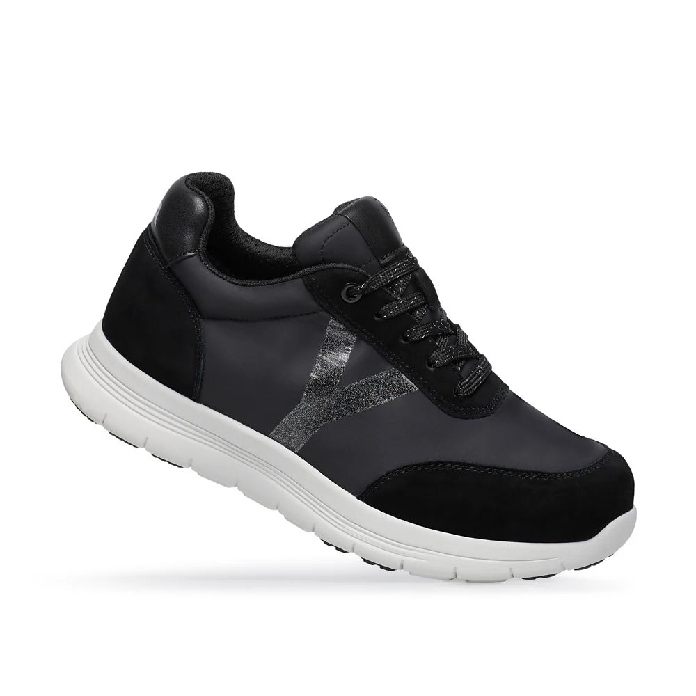 YDA CPY MAS BLACK GLITTER – Sneaker Ortopedica Unisex Nera, Rocker Sole, Plantare Estraibile, Dispositivo Medico Detraibile