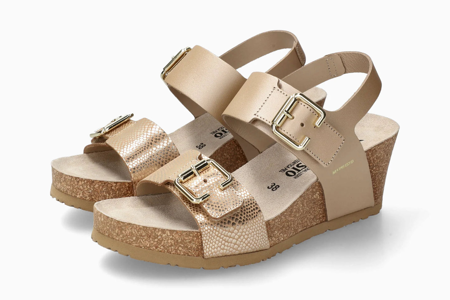 MEPHISTO: SANDALO DONNA IN VERA PELLE CON STRATCH LISSANDRA PLATINUM COLORE PERLA