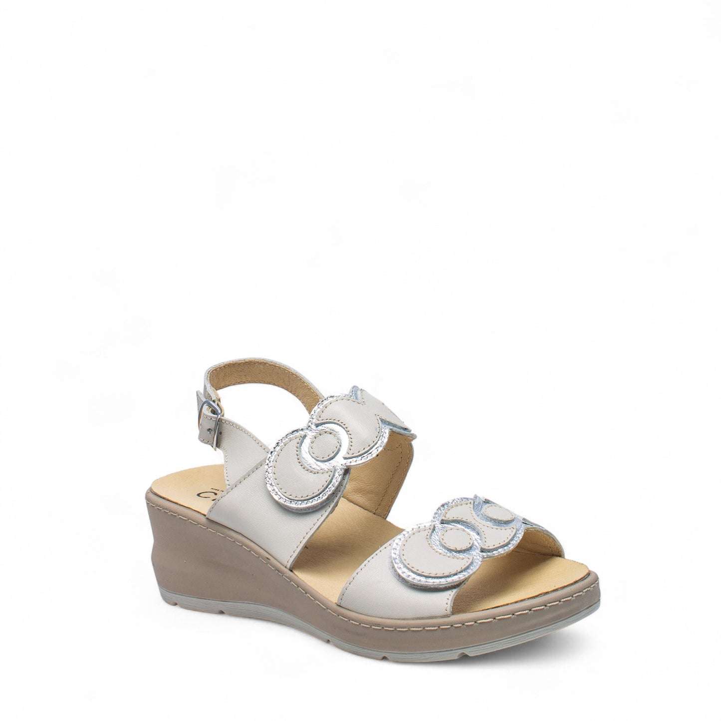 CINZIA SOFT: SANDALO VERA PELLE DONNA ART.  IMA77002C 001 COLORE BIANCO