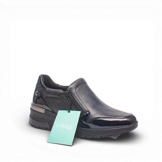 Cinzia Soft – Sneaker Slip-On Donna Nera con Plantare Estraibile | Modello IV2611 001