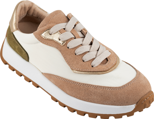 ECOSANIT: SCARPA DA GINNASTICA DONNA LENNY VELOUR/BEIGE