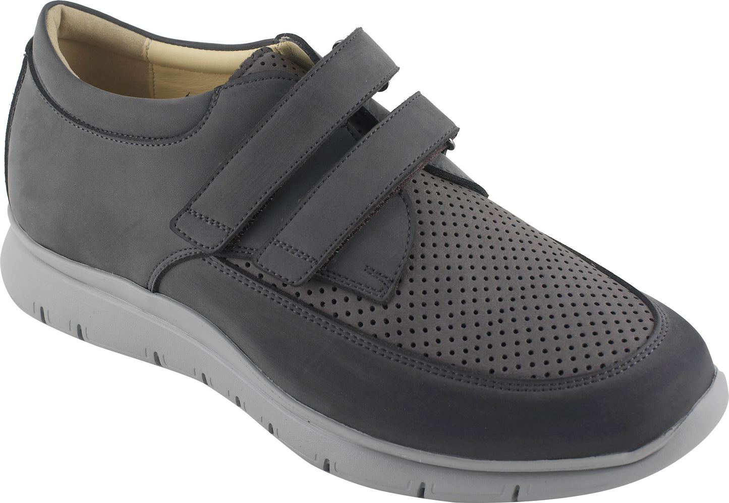 ECOSANIT: SCARPA UOMO ORTOPEDICA IN VERA PELLE MONTREAL COLORE ANTRACITE