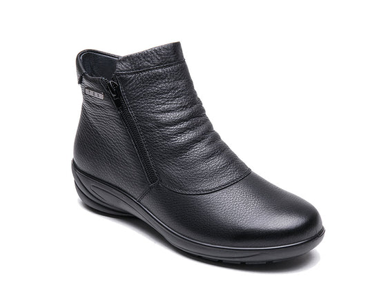 G Comfort P9521S Nero – Stivaletto Donna in Nappa Impermeabile | Zip | Calzata Larga H | Plantare Estraibile