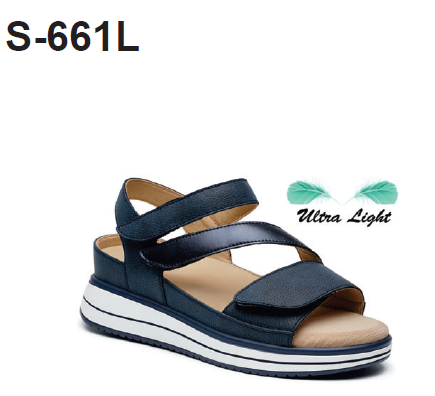 G COMFORT: S-661L SANDALO IN PELLE NATURALE DA DONNA COLORE BLU