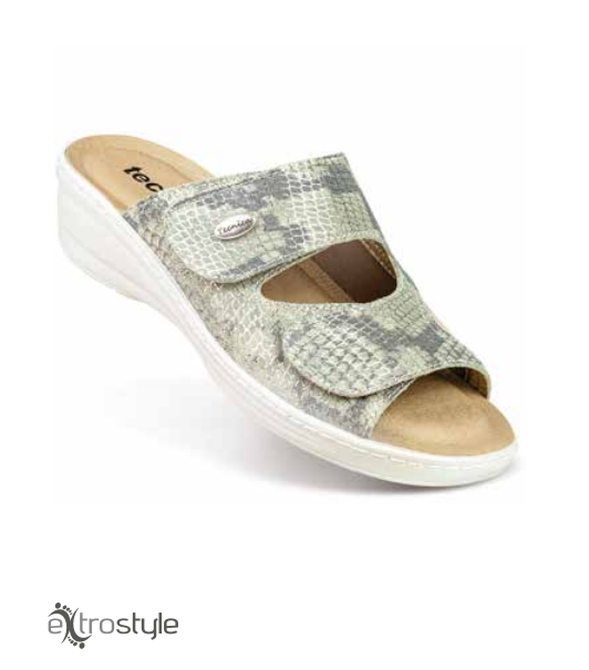 EXTROSTYLE : TECNICA FLORA CIABATTA ORTOPEDICA DA DONNA IN VERA PELLE