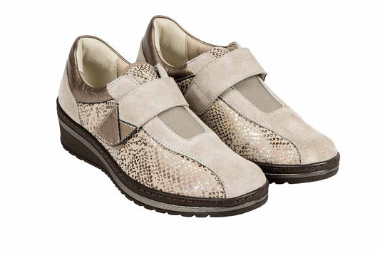 Extro Style Horizon Levico – Scarpa Ortopedica Donna in Vera Pelle, Doppia Zip + Velcro, Plantare Estraibile, Dispositivo Medico Detraibile