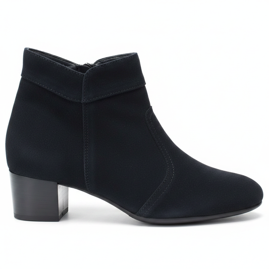 Carim CA5449CGN – Stivaletto Donna Basso in Pelle Camoscio Nero, Plantare Estraibile, Dispositivo Medico Detraibile