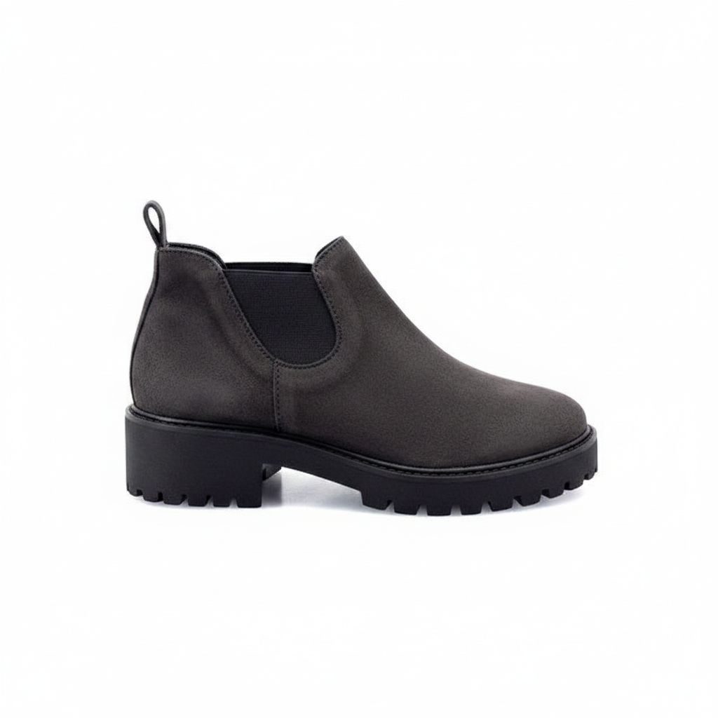 Carim LNF4107MN – Scarpa Donna Elasticizzata in Camoscio Antracite, Plantare Estraibile, Comfort