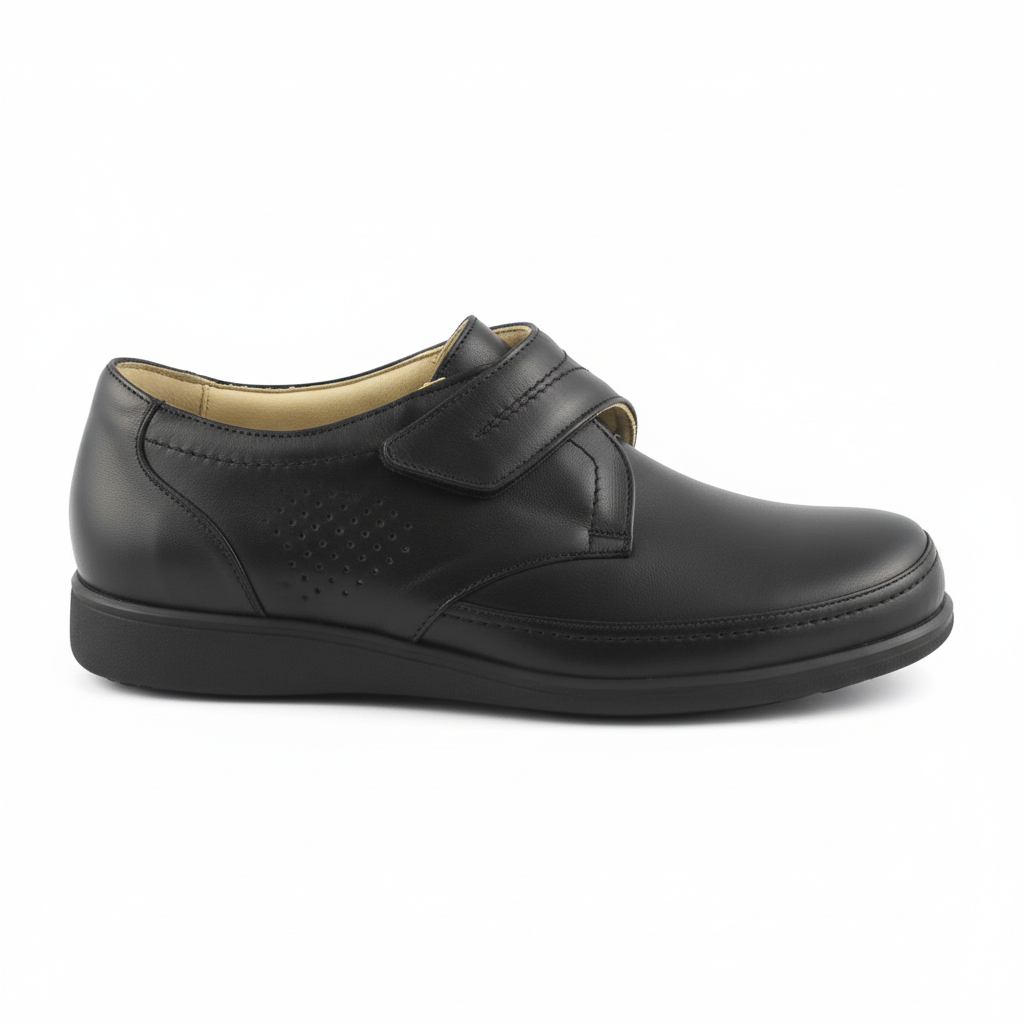 Ecosanit Mariano Velcro Nappa nera, vista laterale